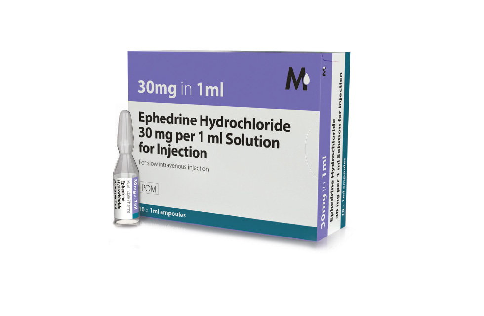 Ephedrine Hydrochloride 30mg/ml - 1ml Ampoule